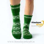 Hand Knitted Socks HimalayanKraft Green Design – 1-1