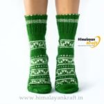 Hand Knitted Socks HimalayanKraft Green Design – 1-1