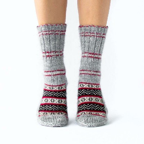 Authentic Hand Knitted Ankle Kullu Himalaya Socks Unisex
