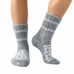 Hand Knitted Socks HimalayanKraft Grey White- 1